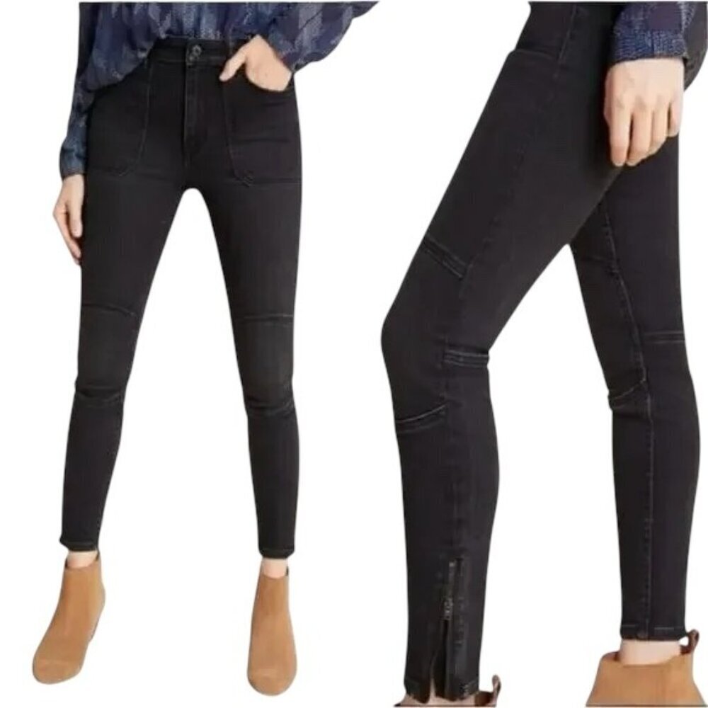 PILCRO and the Letterpress Black High-Rise Ankle Zipper Denim Legging - NWT